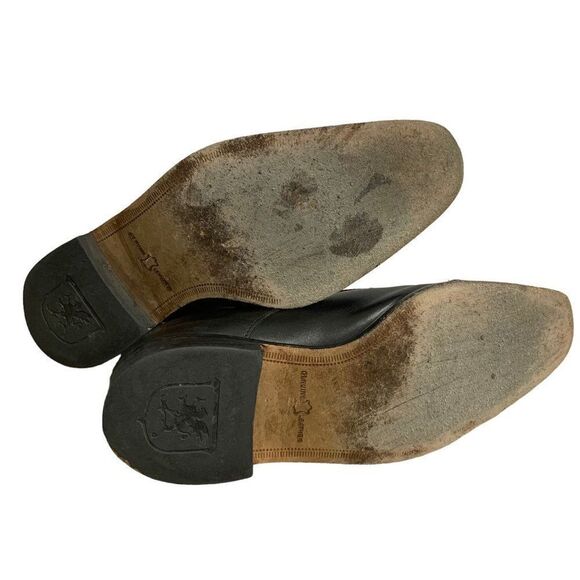 Stacy Adams Leather Double Monk Strap Shoes 9.5 Black Cap Toe Silver Buckles main image 4